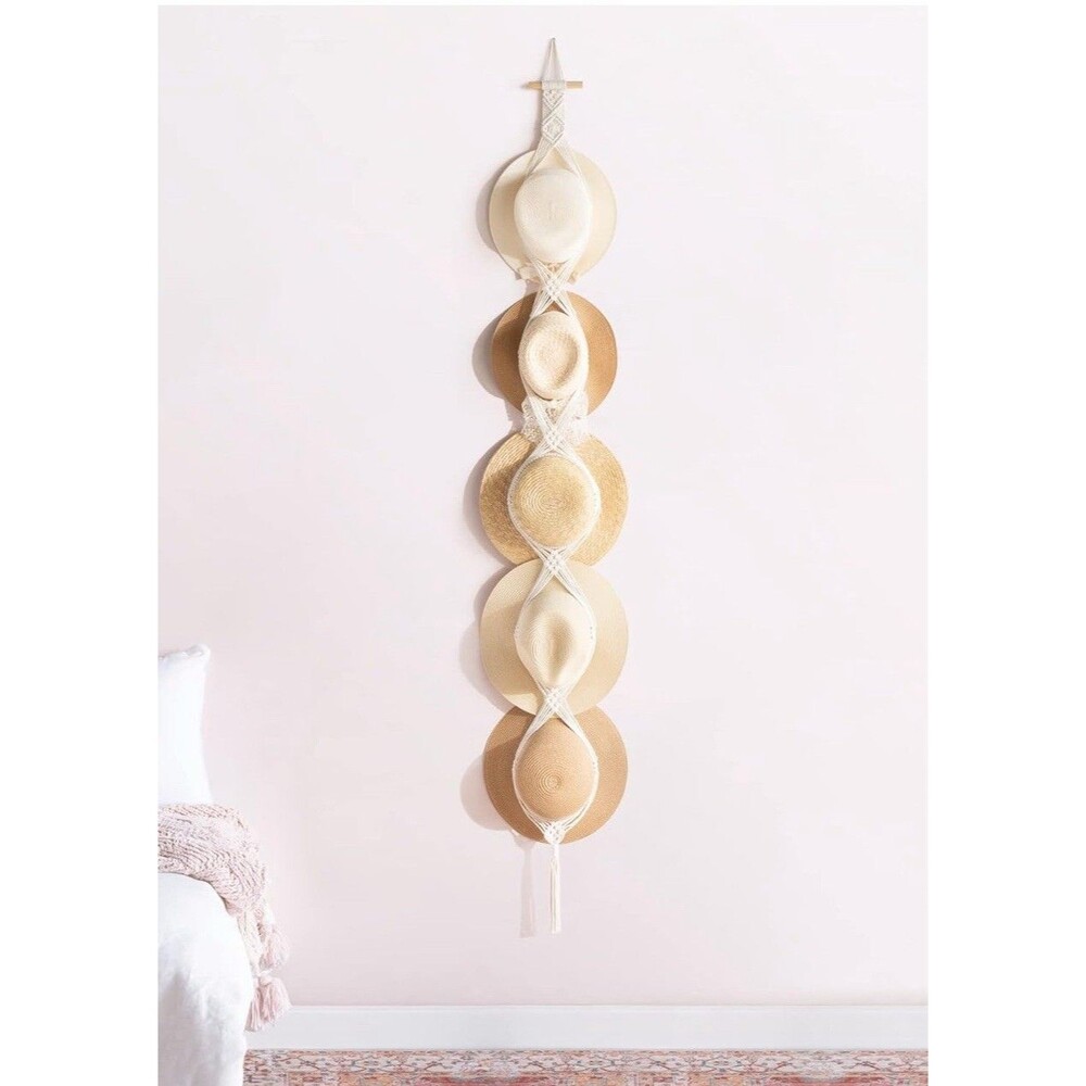 Dahey Macrame Hat Hangers Hat Organizer Hat Rack Holder